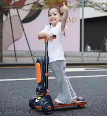 부드러운 가죽 좌석 3 휠 승차 스쿠터 자동차 어린이용 단추 접이성 성별 중립